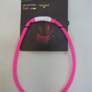 Køb Akudim LED Lys Hundehalsbånd - Med Oplader - Pink - 1x70cm online billigt tilbud rabat legetøj