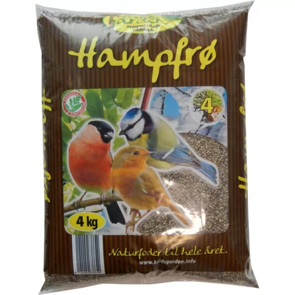 Køb Bird's Garden Hampfrø Vildtfuglefoder - 4kg online billigt tilbud rabat legetøj