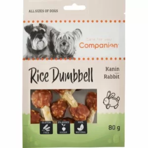 Køb Companion Hundesnack Kanin & Ris Dumbbell - 80g - Gluten- & Sukkerfri online billigt tilbud rabat legetøj