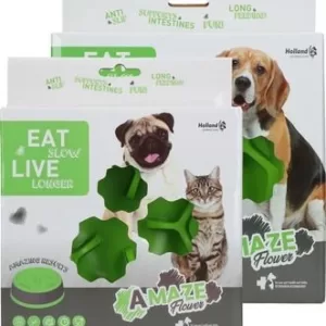 Køb Eat Slow Live Longer Amaze Flower Hundeskål - Grøn - Small online billigt tilbud rabat legetøj