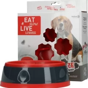 Køb Eat Slow Live Longer Amaze Flower Hundeskål - Rød - Medium online billigt tilbud rabat legetøj