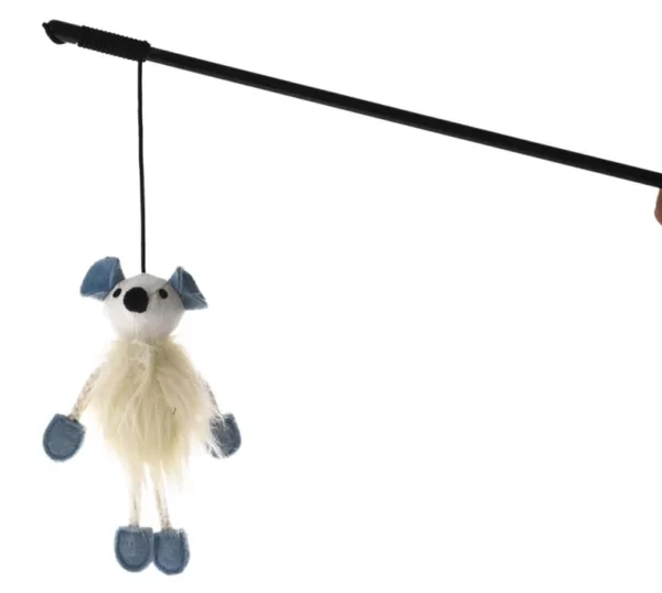 Køb Kattelegetøjs Drillepind - Med Blå Mus - 15x14cm online billigt tilbud rabat legetøj