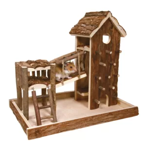 Køb Trixie Gnaver Legeplads i Træ - Med Gynge og Hængebro - 36x33x26cm - Til Hamster og Mus  - - - - online billigt tilbud rabat legetøj