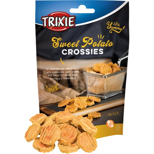 Køb Trixie Hundesnack Sødekartoffel Crossies - Med Kylling - 100g - Sukker- & Glutenfrie online billigt tilbud rabat legetøj