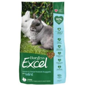 Burgess Excel Dværgkanin & Junior Foder Nuggets - Med Mint - 1,5kg