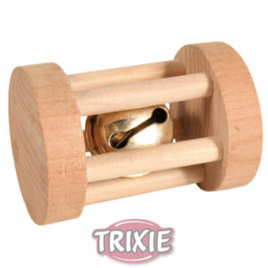 Trixie Gnaverlegetøj Legerulle i Træ - 3,5x5cm - 100% Naturmateriale