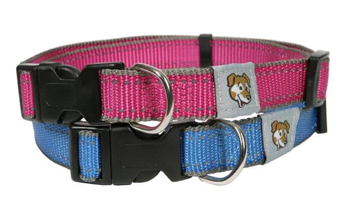 DoggyThings Hundehalsbånd med refleks - Medium - Pink