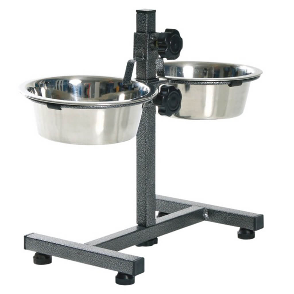 Foderstativ justerbar incl. 2 skåle