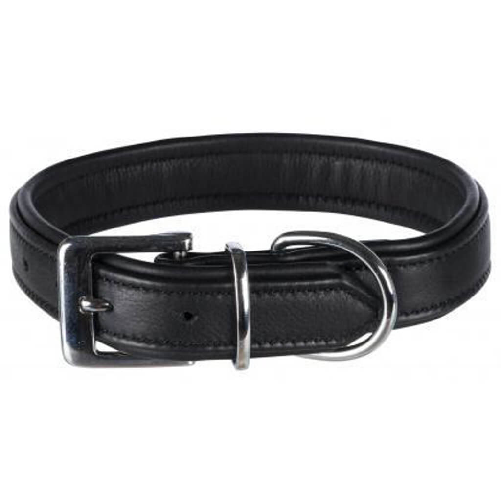 Læder halsbånd Active comfort sort