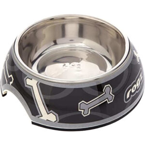 Rogz Bowl Black Paw 700ml